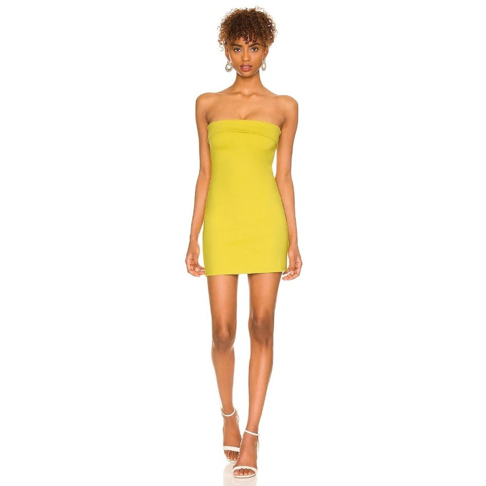 superdown Anabelle Strapless Mini Dress in Yellow XSmall